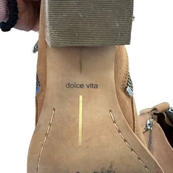 Dolce Vita Jaeger Teak Brown Nubuck Booties Women’s Size 7 - Picture 9 of 11